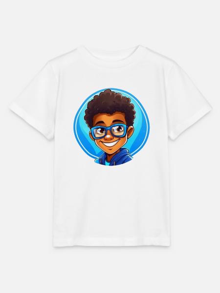 Lebhafter Kinderporträt mit Brille - Stanley/Stella Kinder T-Shirt MINI CREATOR - Weiß