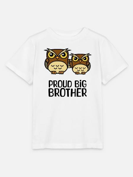 Eule Stolzer Großer Bruder Statement Bruderherz - Stanley/Stella Kinder T-Shirt MINI CREATOR  - Weiß