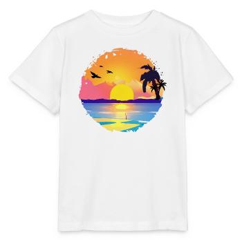 Summer Sunset Beach Watercolor - Stanley/Stella MINI CREATOR Kids’ T-Shirt - white - Front - Maike (125cm)