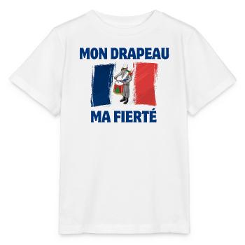 Français, drapeau Français, vive la France - T-shirt bio MINI CREATOR Stanley/Stella Enfant - blanc - Devant - Maike (125cm)