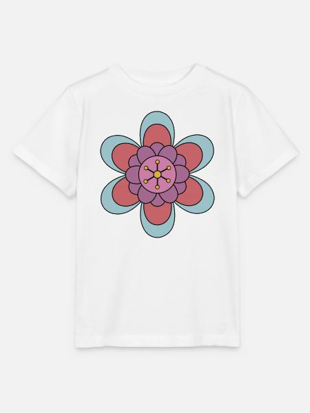 Niedliche Funky Hippie Boho Blume - Stanley/Stella Kinder T-Shirt MINI CREATOR  - Weiß