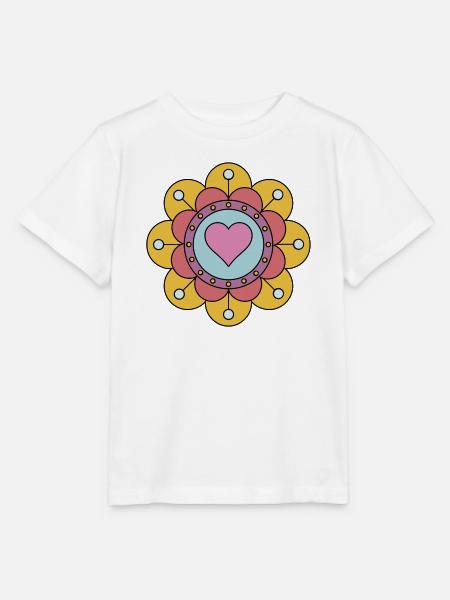 Niedliche Funky Hippie Boho Blume - Stanley/Stella Kinder T-Shirt MINI CREATOR - Weiß