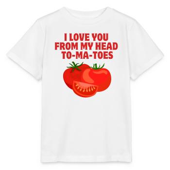 I love you, amour, tomatoes - T-shirt bio MINI CREATOR Stanley/Stella Enfant - blanc - Devant - Maike (125cm)
