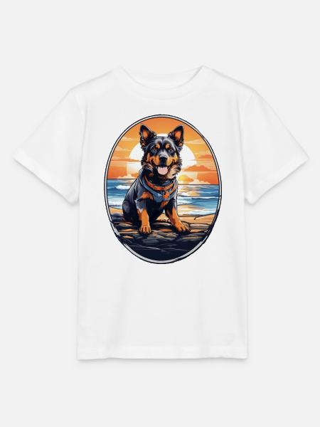 Hund am Strand - Stanley/Stella Kinder T-Shirt MINI CREATOR - Weiß