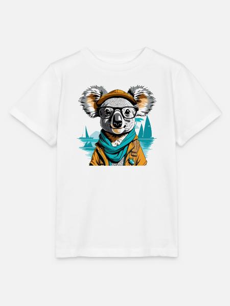 Expeditions-Koala am Meer - Illustration - Stanley/Stella Kinder T-Shirt MINI CREATOR - Weiß