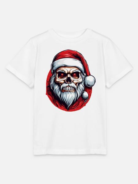 Totenkopf Weihnachtsmann - Stanley/Stella Kinder T-Shirt MINI CREATOR  - Weiß