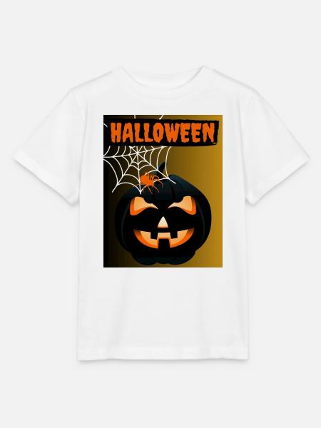 Leuchtender Kürbis Halloween - Stanley/Stella Kinder T-Shirt MINI CREATOR - Weiß