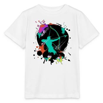 Archery Splash – Bow & Arrow - Stanley/Stella Kinder T-Shirt MINI CREATOR  - Weiß - Vorne - Maike (125cm)
