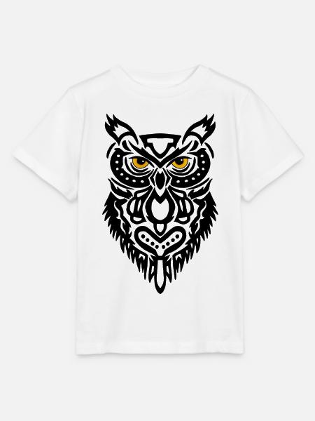 Der Blick der schwarzen Eule - Stanley/Stella Kinder T-Shirt MINI CREATOR  - Weiß