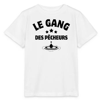 pêche, pêcheur, canne à pêche - T-shirt bio MINI CREATOR Stanley/Stella Enfant - blanc - Devant - Maike (125cm)