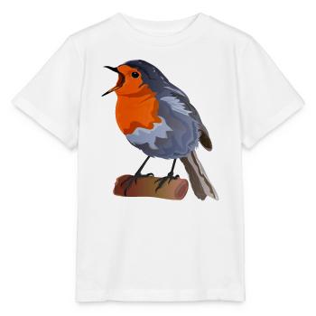 Illustration du merle sur textile - T-shirt bio MINI CREATOR Stanley/Stella Enfant - blanc - Devant - Maike (125cm)