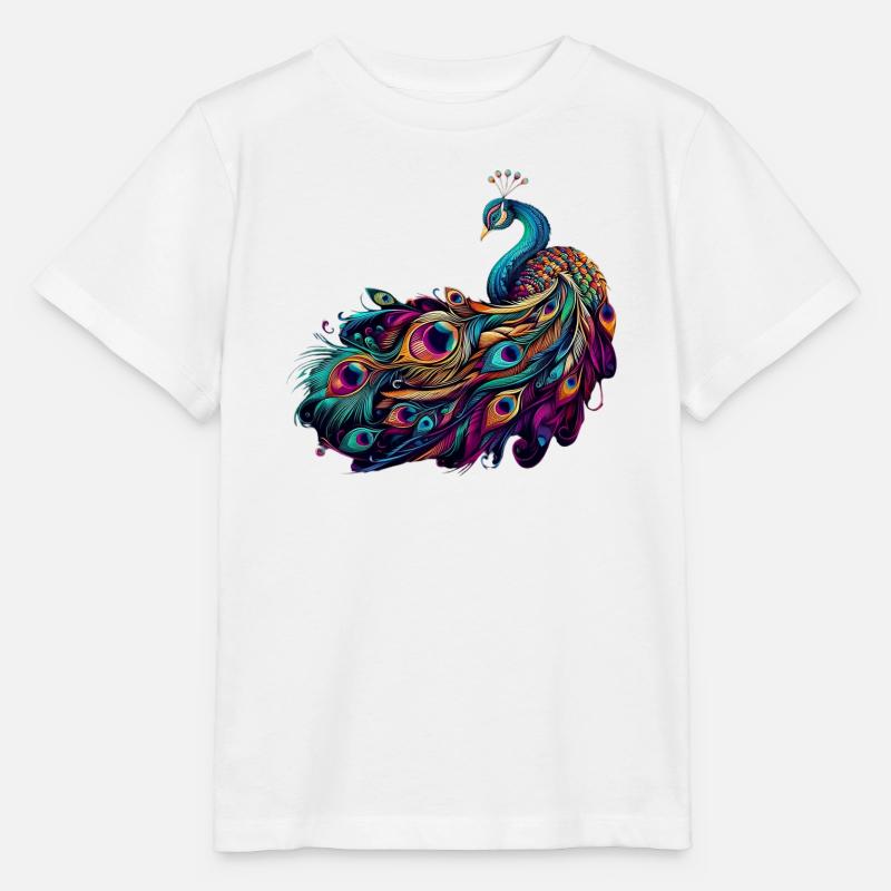 Pfau - Stanley/Stella Kinder T-Shirt MINI CREATOR  - Weiß