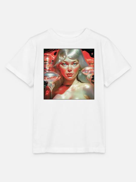 Kosmisches Prinzessinnen-Porträt - Stanley/Stella Kinder T-Shirt MINI CREATOR - Weiß