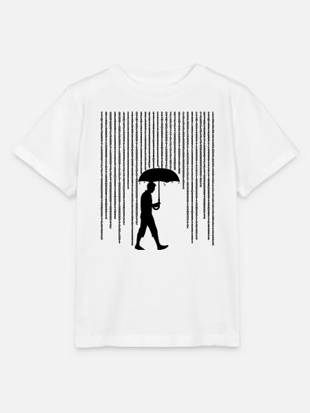 Silhouette Mann mit Regenschirm - Stanley/Stella Kinder T-Shirt MINI CREATOR - Weiß
