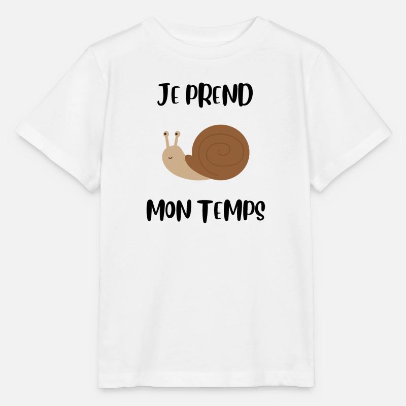 Je prend mon temps comme un escargot - T-shirt bio MINI CREATOR Stanley/Stella Enfant - blanc