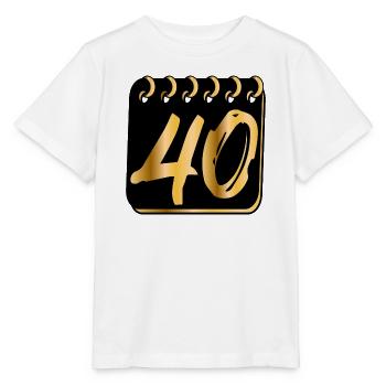 ZAHL 40 - Vierzig - 40. Geburtstag - Stanley/Stella Kinder T-Shirt MINI CREATOR  - Weiß - Vorne - Maike (125cm)