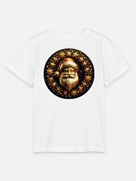 Weihnachtsmann mit Mütze und Sternen - Stanley/Stella Kinder T-Shirt MINI CREATOR  - Weiß