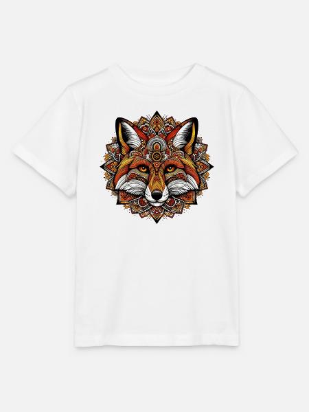 Fuchs mit Mandalas geschmückt - Stanley/Stella Kinder T-Shirt MINI CREATOR - Weiß
