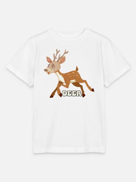 Skurriler Hirsch-Sprint - Stanley/Stella Kinder T-Shirt MINI CREATOR - Weiß