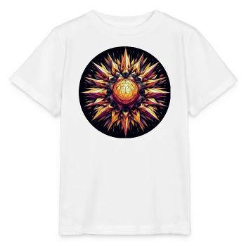 Polygone de rayons de soleil dorés et colorés - T-shirt bio MINI CREATOR Stanley/Stella Enfant - blanc - Devant - Maike (125cm)