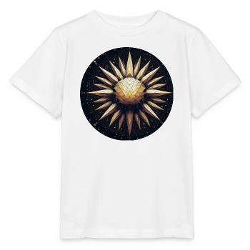 Golden sun with rays galaxy - Stanley/Stella MINI CREATOR Kids’ T-Shirt - white - Front - Maike (125cm)