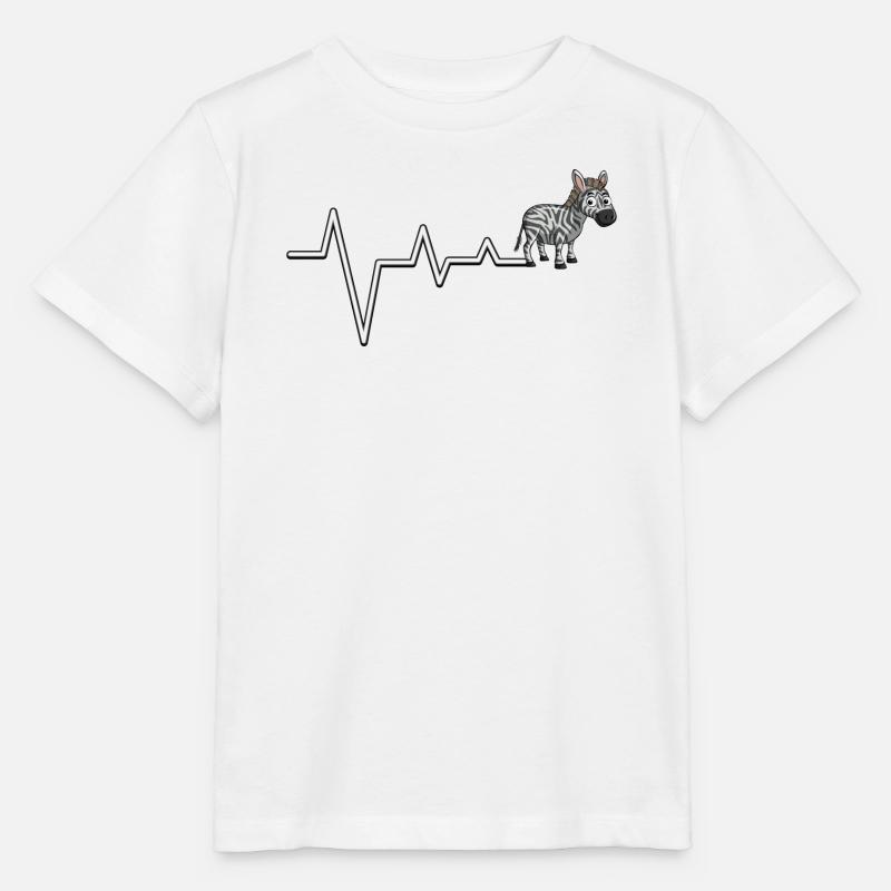 Zebra EKG Line Tee - Stanley/Stella Kinder T-Shirt MINI CREATOR  - Weiß