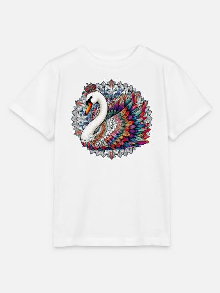 Schwan mit Mandalas verziert - Stanley/Stella Kinder T-Shirt MINI CREATOR - Weiß