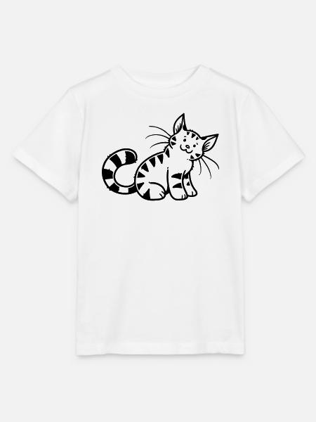 Cartoon Kitten - Stanley/Stella Kinder T-Shirt MINI CREATOR  - Weiß