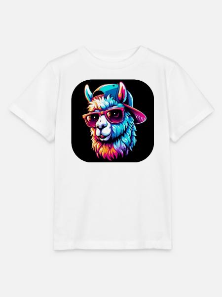 Alpaka Sonnenbrille Hut Fell Bunt - Stanley/Stella Kinder T-Shirt MINI CREATOR - Weiß