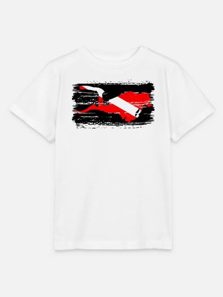 Diagonal Crimson Splash auf Schwarz - Stanley/Stella Kinder T-Shirt MINI CREATOR - Weiß