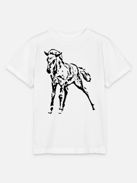 Pferde T-shirt Geschenk Reiter - Stanley/Stella Kinder T-Shirt MINI CREATOR - Weiß