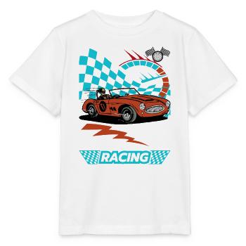 Oldtimer Rennwagen Flitzer Illustration - Stanley/Stella Kinder T-Shirt MINI CREATOR  - Weiß - Vorne - Maike (125cm)