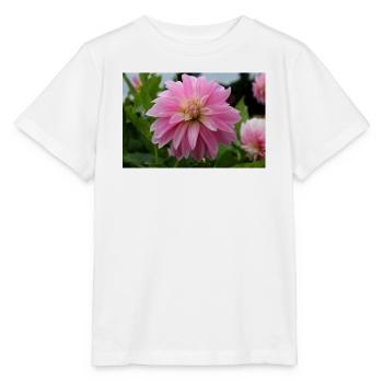 Dahlia rose rose fleur, fleur - T-shirt bio MINI CREATOR Stanley/Stella Enfant - blanc - Devant - Maike (125cm)