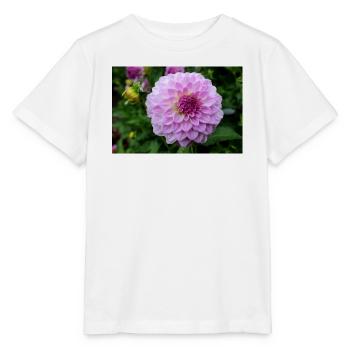 Dahlia rose rose fleur, fleur - T-shirt bio MINI CREATOR Stanley/Stella Enfant - blanc - Devant - Maike (125cm)