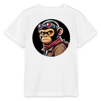 Affe mit Brille Böser Blick - Stanley/Stella Kinder T-Shirt MINI CREATOR  - Weiß - Vorne - Maike (125cm)