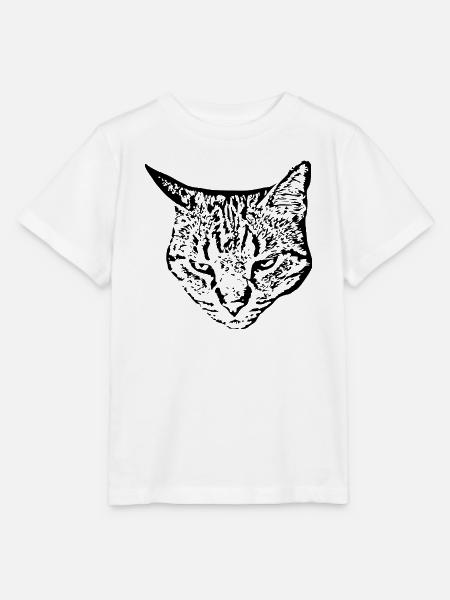 Katze schwarz Katzenkopf - Stanley/Stella Kinder T-Shirt MINI CREATOR - Weiß