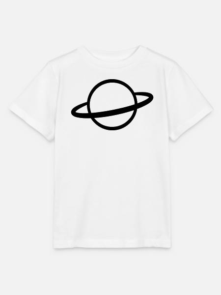 Planet mit Ring Symbol Umriss - Stanley/Stella Kinder T-Shirt MINI CREATOR  - Weiß