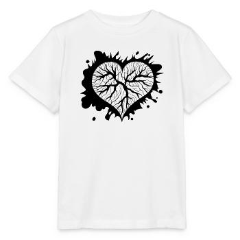 Gesplittertes Herz mit Tropfen und Adern - Stanley/Stella Kinder T-Shirt MINI CREATOR  - Weiß - Vorne - Maike (125cm)