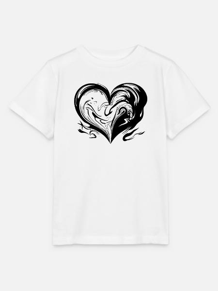 Geschwungenes Herz - Stanley/Stella Kinder T-Shirt MINI CREATOR  - Weiß