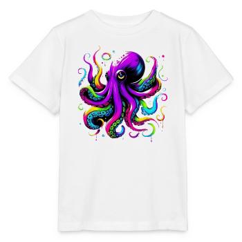 Krake - Stanley/Stella Kinder T-Shirt MINI CREATOR  - Weiß - Vorne - Maike (125cm)