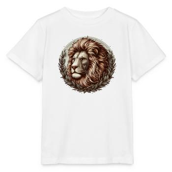 Löwe im Lorbeerkranz - Stanley/Stella Kinder T-Shirt MINI CREATOR  - Weiß - Vorne - Maike (125cm)