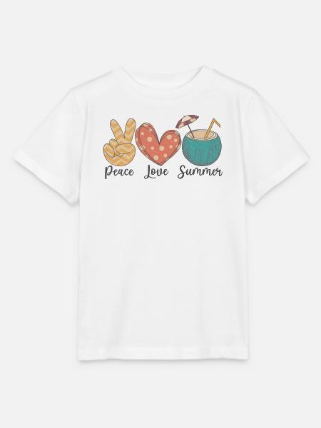 Frieden Liebe Sommer - Stanley/Stella Kinder T-Shirt MINI CREATOR  - Weiß