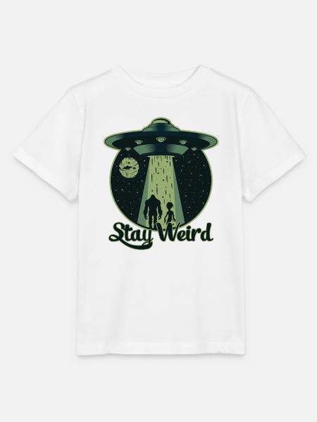 Bleib seltsam - UFO, Alien - Stanley/Stella Kinder T-Shirt MINI CREATOR - Weiß