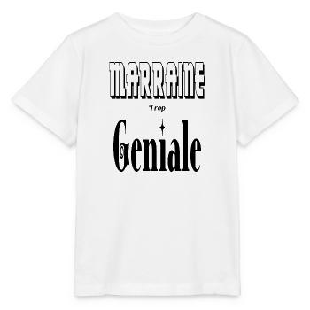 Marraine Trop Géniale - T-shirt bio MINI CREATOR Stanley/Stella Enfant - blanc - Devant - Maike (125cm)