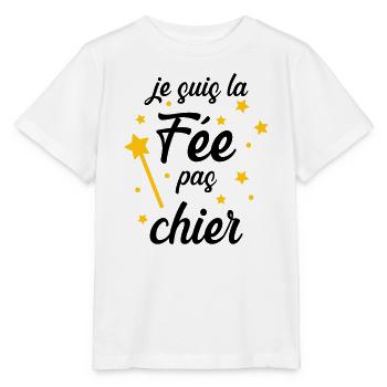 Je suis la Fée pas chier ! - T-shirt bio MINI CREATOR Stanley/Stella Enfant - blanc - Devant - Maike (125cm)