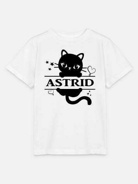 Astrid T-Shirt Katze Geschenkidee T-Shirt Katze - Stanley/Stella Kinder T-Shirt MINI CREATOR - Weiß