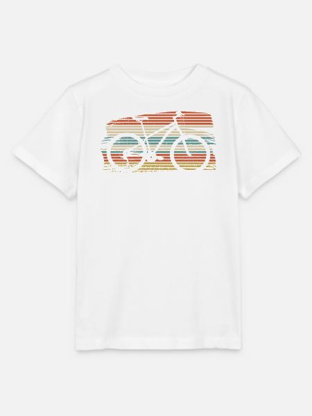 Retro Fahrrad Sunset Streifen - Stanley/Stella Kinder T-Shirt MINI CREATOR - Weiß