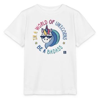 Badass-Einhorn - Stanley/Stella Kinder T-Shirt MINI CREATOR  - Weiß - Vorne - Maike (125cm)