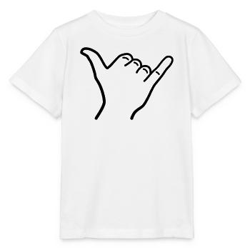 Shaka main icône contour surf hawaï salutation - T-shirt bio MINI CREATOR Stanley/Stella Enfant - blanc - Devant - Maike (125cm)