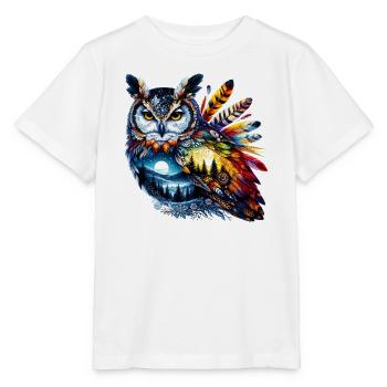 Eule - Stanley/Stella Kinder T-Shirt MINI CREATOR  - Weiß - Vorne - Maike (125cm)